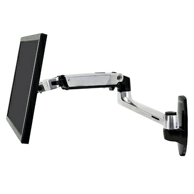 【中古】（新古品・未当てはめる品） ERGOTRON エルゴトロン LX ウォールマウント 飾りつけ 管する腕 しろがね色 34in(3.2～11.3kg)まで VESA標準尺度相応う 45-243-026