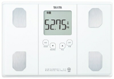 【中古】（新古品・未使用品） タニタ 体重計 体組成計 50g ホワイト BC-314 WH 自動認識機能付き/立掛け収納OK