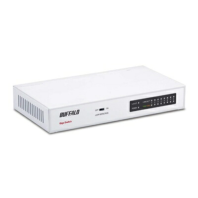 【中古】（新古品・未使用品） BUFFALO Giga対応 金属筺体 電源内蔵 8ポート ホワイト スイッチングハブ 日本メーカー LSW5-GT-8NS/WH