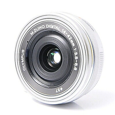 【中古】（新古品・未使用品） OM SYSTEM/オリンパス OLYMPUS 電動式パンケーキズームレンズ M.ZUIKO DIGITAL ED 14-42mm F3.5-5.6 EZ SLV