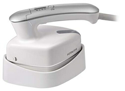 【中古】（新古品・未使用品） 日立 衣類スチーマー スチームアイロン ワンプッシュ連続スチーム 3段階温度切替 持ちやすいハンドル ブラシ付き CSI-RX2 W ホワイト