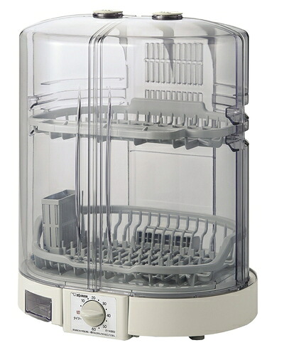 【中古】(新古品・未使用品) 象印 食器乾燥機 縦型 80cmロング排水ホースつき EY-KB50-HA