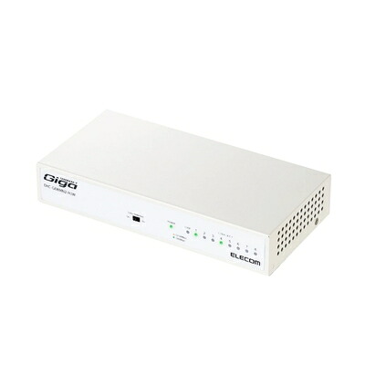 【中古】（新古品・未使用品） エレコム スイッチングハブ ギガビット 8ポート 金属筐体 マグネット付 電源内蔵 ホワイト EHC-G08MN2-HJW｜Haute Produit