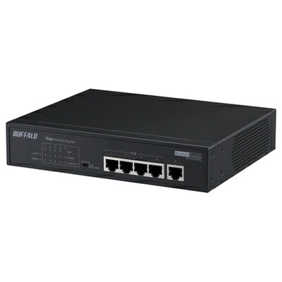 【中古】（新古品・未当て嵌める品） BUFFALO IEEE802.3af判定基準(PoE)相応う ノン・賢しいGiga取り替えっこ 5界面BSL-POE-G2105U