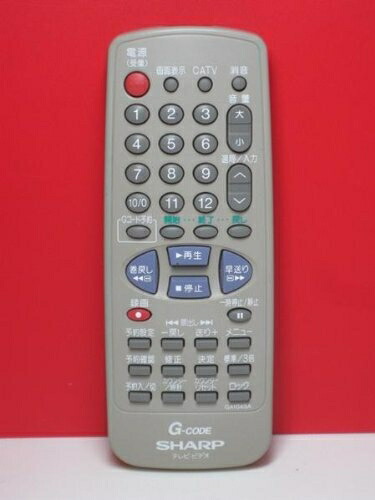 【中古】(新古品・未使用品) シャープ ビデオリモコン GA104SA
