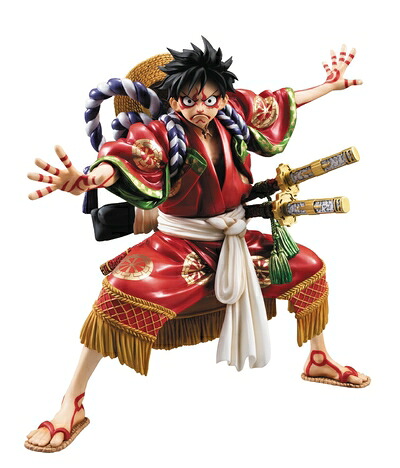 【中古】（新古品・未使用品） Portrait.Of.Pirates ワンピース “KABUKI EDITION” モンキー・D・ルフィ 1/8 完成品フィギュア(メガトレショップ、プレミアムバンダイ、Mekke！、東映アニメーションオンラインショップ、麦わらストア限定)