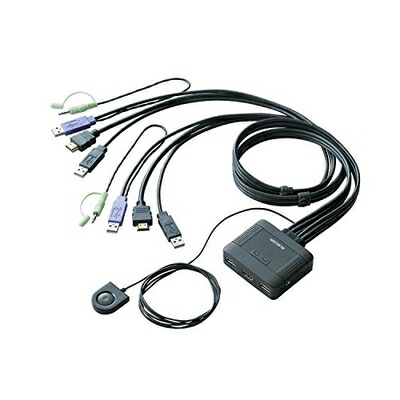 【中古】（新古品・未当て嵌める品） エレコム KVM取り替えっこ hdmi usb うつり変わり器 金棒引き 手元取り替えっこ 2台 KVM-HDHDU2