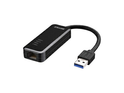 【中古】（新古品・未使用品） BUFFALO 有線LANアダプター LUA4-U3-AGTE-BK ブラック Giga USB3.0対応 【Nintendo Switch動作確認済み】