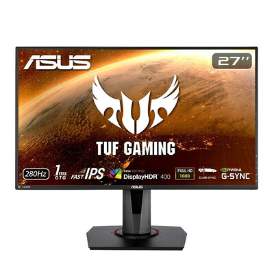 【中古】(新古品・未使用品) ASUS ゲーミングモニター TUF Gaming VG279QM 27インチ/フルHD/IPS/280Hz/1ms/HDR/HDMI×2,DP/G-SYNC Compatible/ELMB/スピーカー/3年|Haute Produit