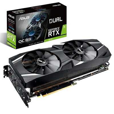 【中古】（新古品・未当て嵌める品） ASUS NVIDIA RTX 2070 SUPER 積み上げる デュアルファンモデル 8G DUAL-RTX2070S-O8G-EVO