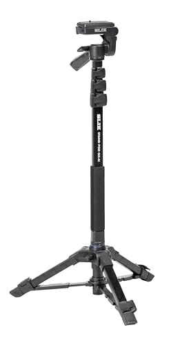 【中古】（新古品・未使用品） SLIK 一脚兼簡易三脚 スタンドポッドGX-N 4段レバーロック式 3ウェイ雲台 クイックシュー式 217122 ブラック