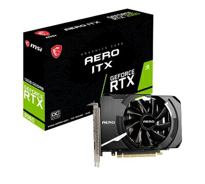 【中古】（新古品・未当て嵌める品） MSI GeForce RTX 3060 AERO ITX 12G OC グラフィクスゲーム盤 VD7870