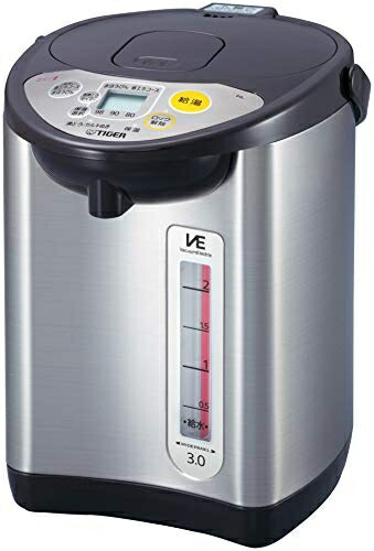 【中古】（新古品・未使用品） タイガー魔法瓶(TIGER) 電気ポット 省スチーム 節電タイマー VE 保温 とく子さん 3L ブラウン PIL-A300-T｜Haute Produit