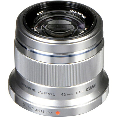 【中古】(新古品・未使用品) OLYMPUS 単焦点レンズ M.ZUIKO DIGITAL 45mm F1.8 シルバー
