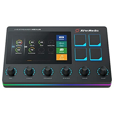 【中古】（新古品・未使用品） AVerMedia LIVE STREAMER NEXUS AX310 オーディオミキサー & 配信者向けコントロールセンター DV602