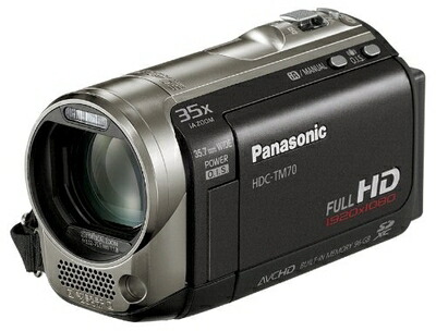 【中古】(新古品・未使用品) パナソニック デジタルハイビジョンビデオカメラ TM70 ムーンブラック HDC-TM70-K (内蔵メモリ96GB)