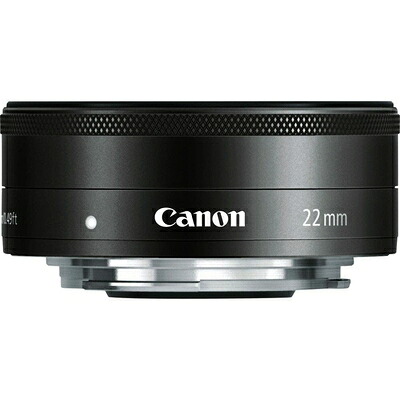 【中古】（新古品・未使用品） キヤノン Canon 単焦点広角レンズ EF-M22mm F2 STM ミラーレス一眼対応 キヤノン EFマウント ブラック、黒色｜Haute Produit