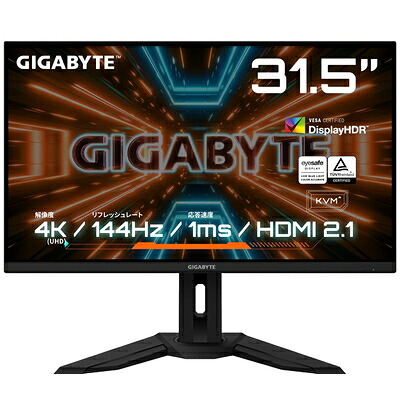 【中古】(新古品・未使用品) GIGABYTE ゲーミングモニター 31.5インチ UHD 平面モニター 144Hz (家庭用ゲーム機 120Hz) 1ms HDR対応 M32U|Haute Produit