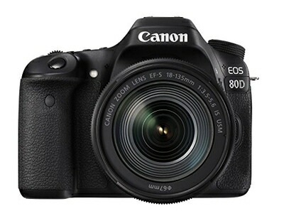 【中古】（新古品・未当て嵌める品） Canon デジタル一眼二眼レフ写真機 EOS 80D 水晶体一揃いの道具 EF-S18-135粍 F3.5-5.6 IS USM 嘱する EOS80D18135USMLK