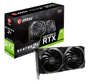【中古】（新古品・未当て嵌める品） MSI GeForce RTX 3070 VENTUS 2X OC グラフィクスゲーム盤 VD7419