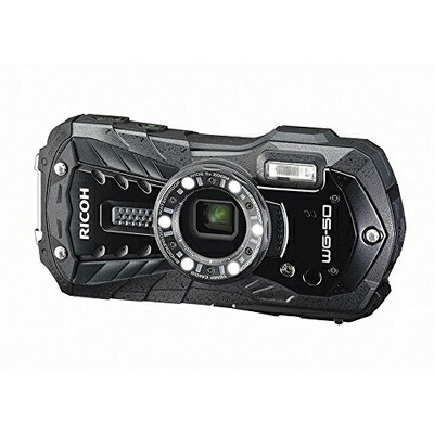 【中古】（新古品・未当て嵌める品） RICOH 雨合羽デジタル写真機 RICOH WG-50 黒いこと 雨合羽14m耐ぼうぜん自失1.6m耐寒-10度 RICOH WG-50 BK 04571
