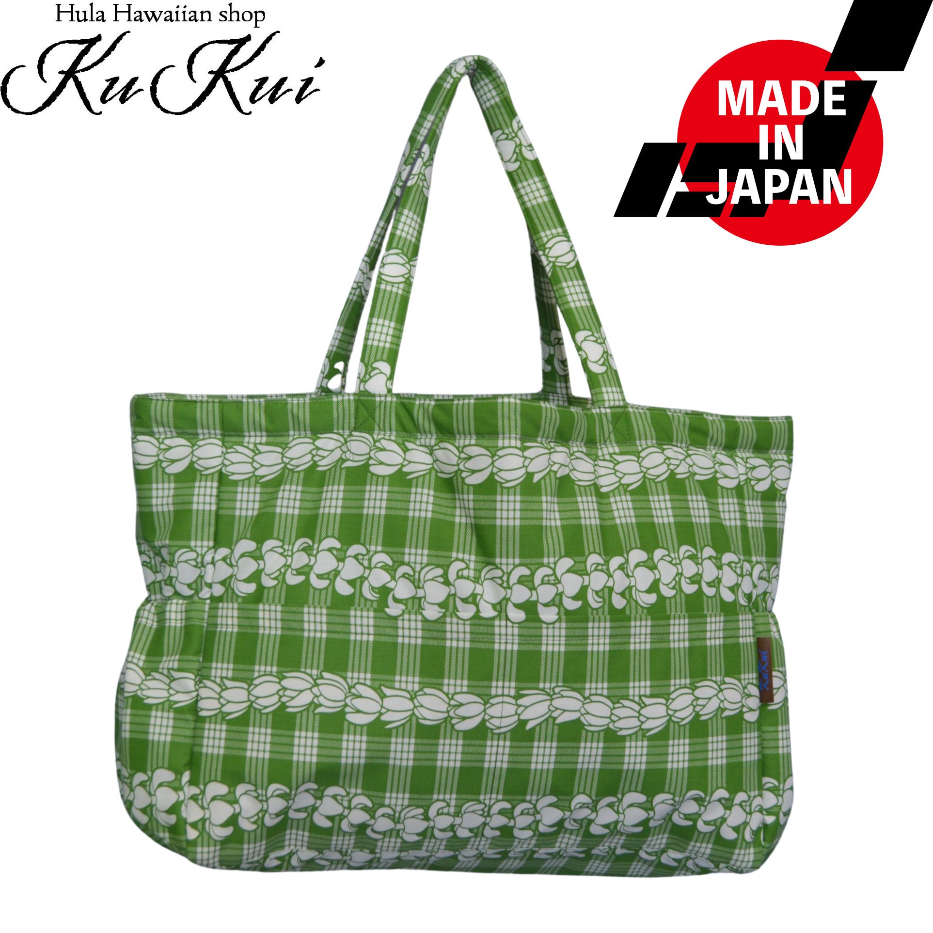 貨物輸送無料 KuKui 一風変わった ハワイアン柄 フラ トートバッグ M 017 フラダンス 習い事 マザーズ御徒面子 大静電容量 合切袋 ハワイアン雑貨 レディース アロハ州 可愛らしい でき事 旅する キルト綿