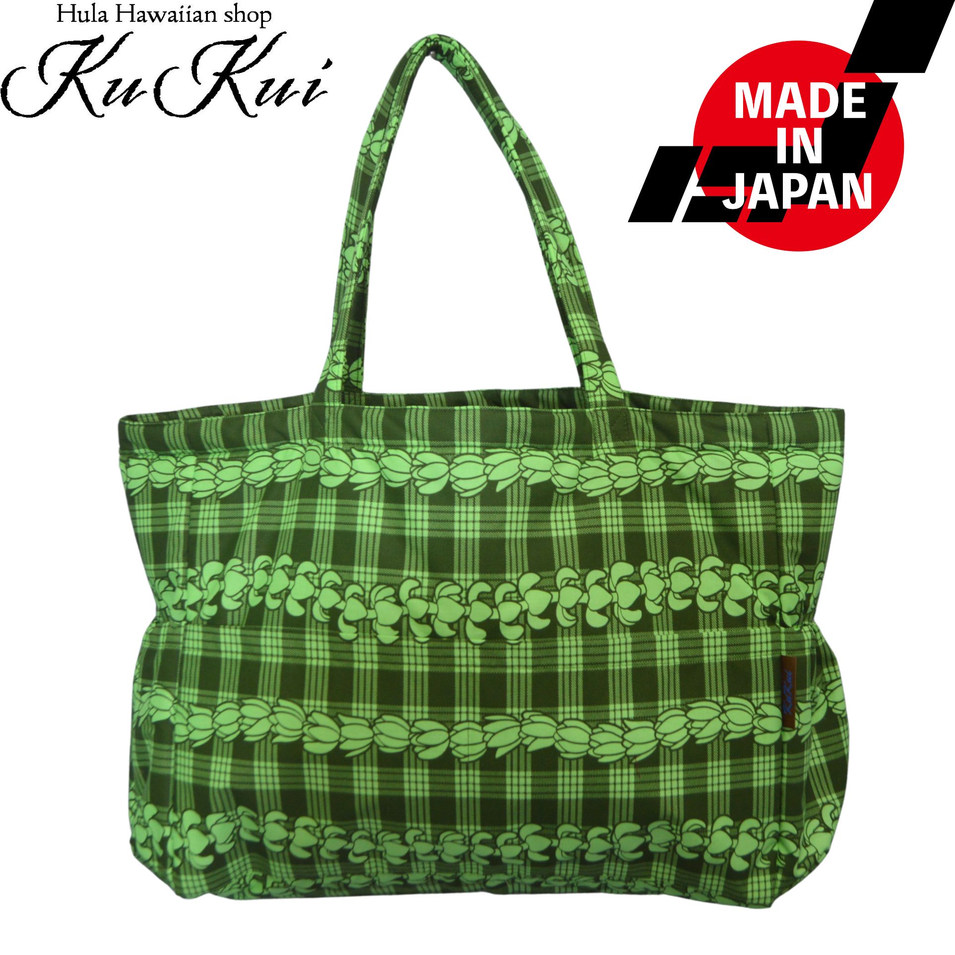 貨物輸送無料 KuKui 一風変わった ハワイアン柄 フラ トートバッグ M 0018 フラダンス 習い事 マザーズ御徒面子 大静電容量 合切袋 ハワイアン雑貨 レディース アロハ州 可愛らしい でき事 旅する キルト綿