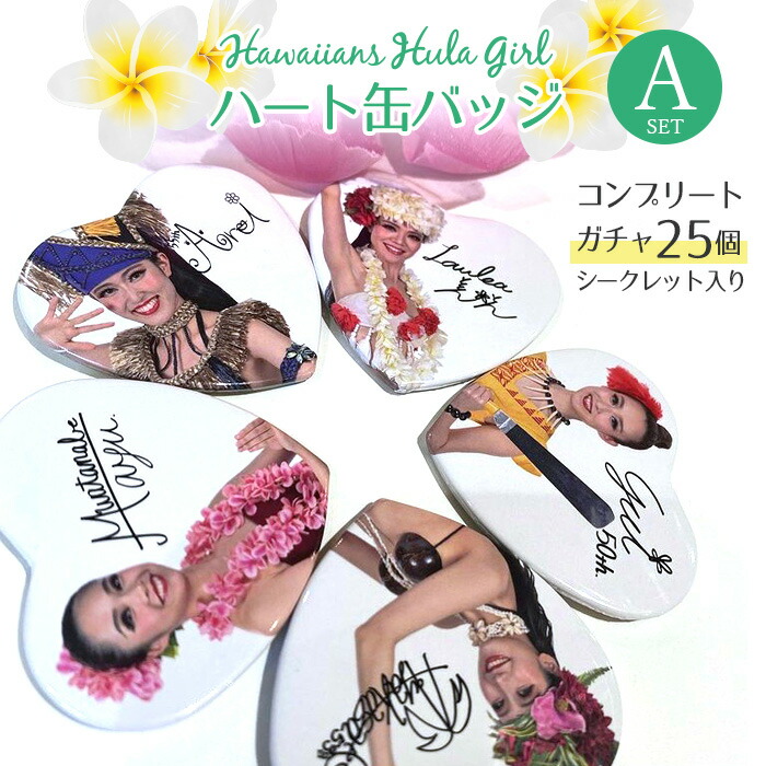 アロハ州アンズ フラお女中 内心缶バッジ コンプリートガチャ A揃い 合計25個 丸秘1個相場 Earthkitchen Ph