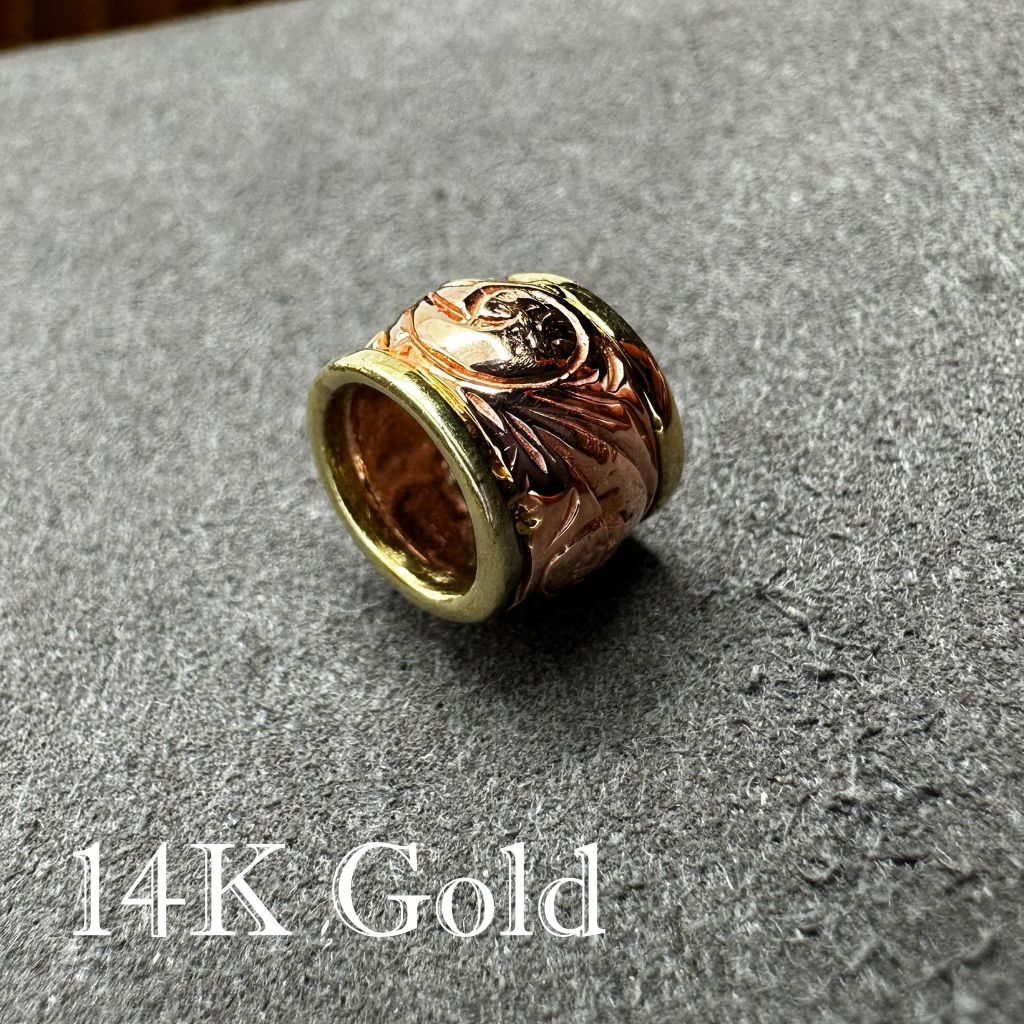 14K ペンダントトップ バレル型 樽型 スクロール イエローゴールド /ピンクゴールド ツートンカラー ハワイアンジュエリー ハワジュ おしゃれ 高級 プレゼント ギフト お守り 幸運 永遠 誕生日 記念日 レディース メンズ 14金 チェーン別売り｜ハワジュ店