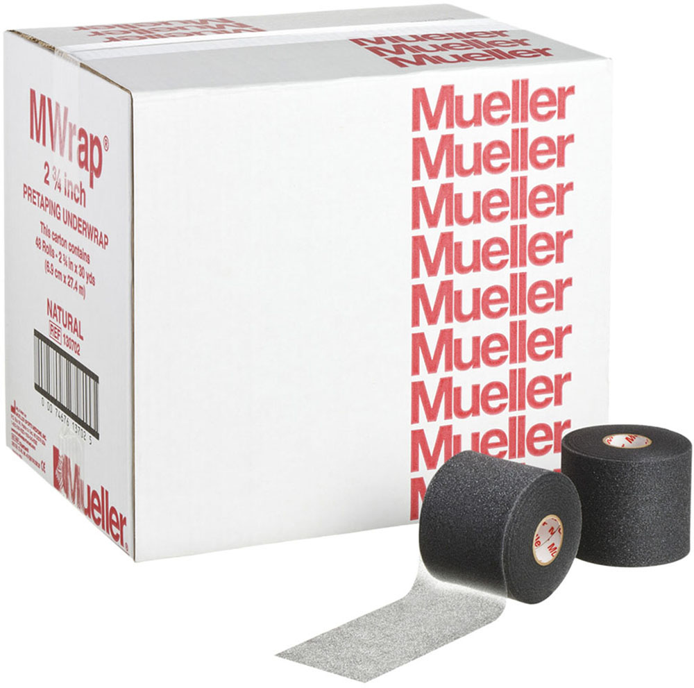 【26日まで エントリーで全品P10倍＆最大1万円OFF！】 ミューラー MUELLER アンダーラップ Mラップカラー 70mm ビッグブラック テーピング 伸縮 手で切れる 汗に強い アンダーラップ ラテックスフリー スポーツケア 130707｜カジュアルアスリート