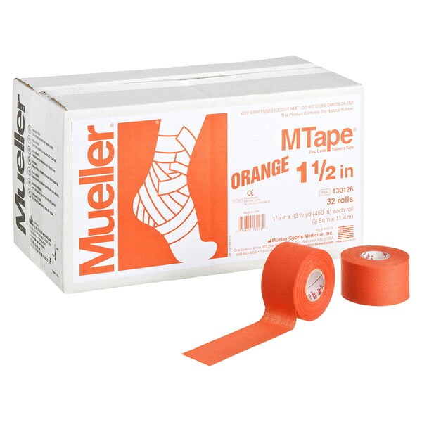 【26日まで エントリーで全品P10倍＆最大1万円OFF！】 ミューラー MUELLER Mテープ チームカラー 38mm オレンジ テーピング 非伸縮 コットンテープ 多彩な用途に使用可能 スポーツケア ケア用品 130825｜カジュアルアスリート