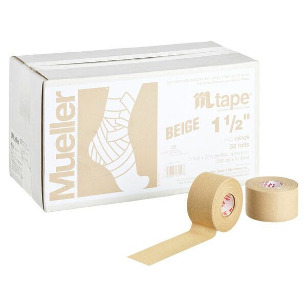 【26日まで エントリーで全品P10倍＆最大1万円OFF！】 ミューラー MUELLER Mテープ チームカラー 38mm ベージュ テーピング 非伸縮 コットンテープ 多彩な用途に使用可能 スポーツケア ケア用品 130827｜カジュアルアスリート