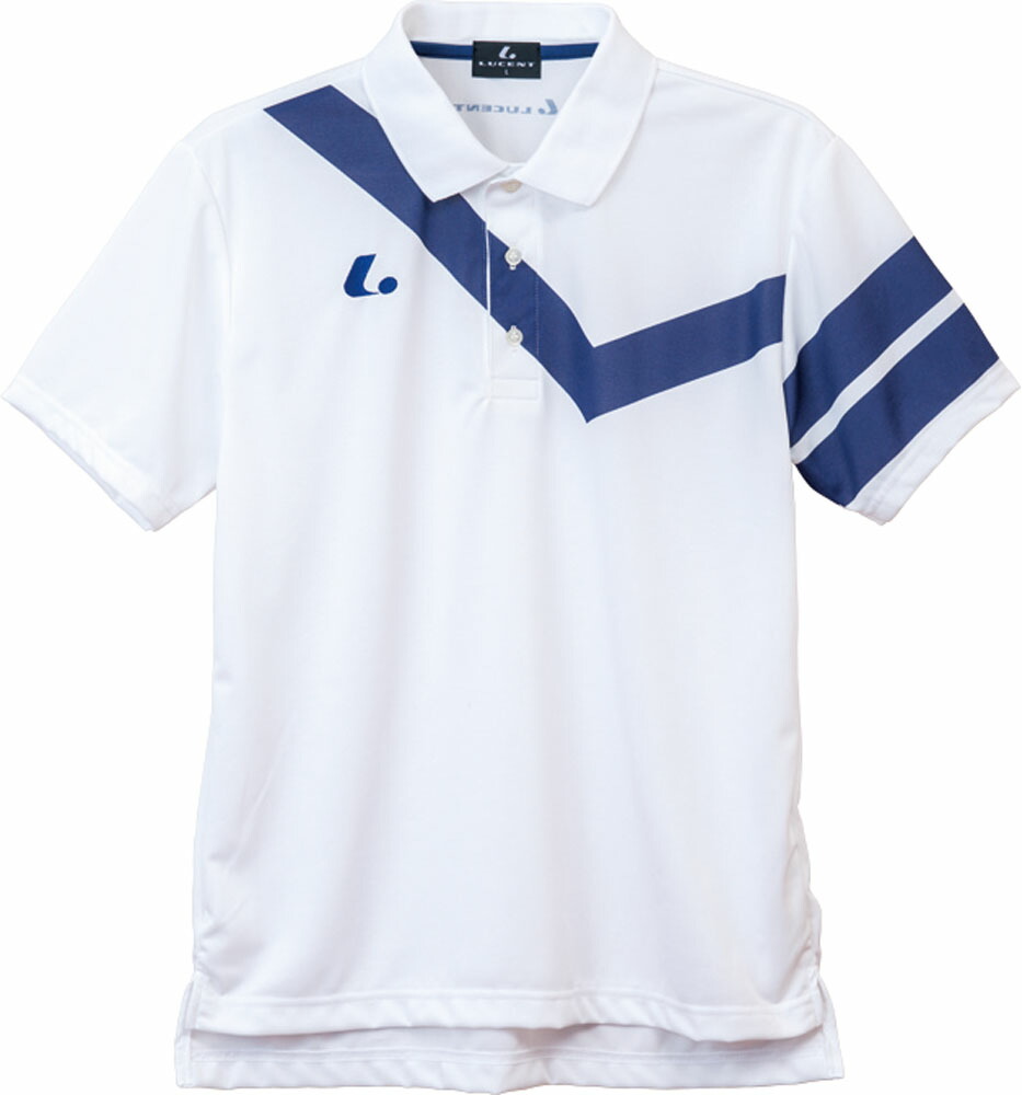 【4/20限定 ポイント12倍】 ルーセント LUCENT テニス Uni ゲームシャツ ホワイト 白色 半袖シャツ Tシャツ メンズ レディース 男性用 女性用 吸汗速乾 UVカット 試合着 トップス 襟付き ウェア 着替え XLP8310