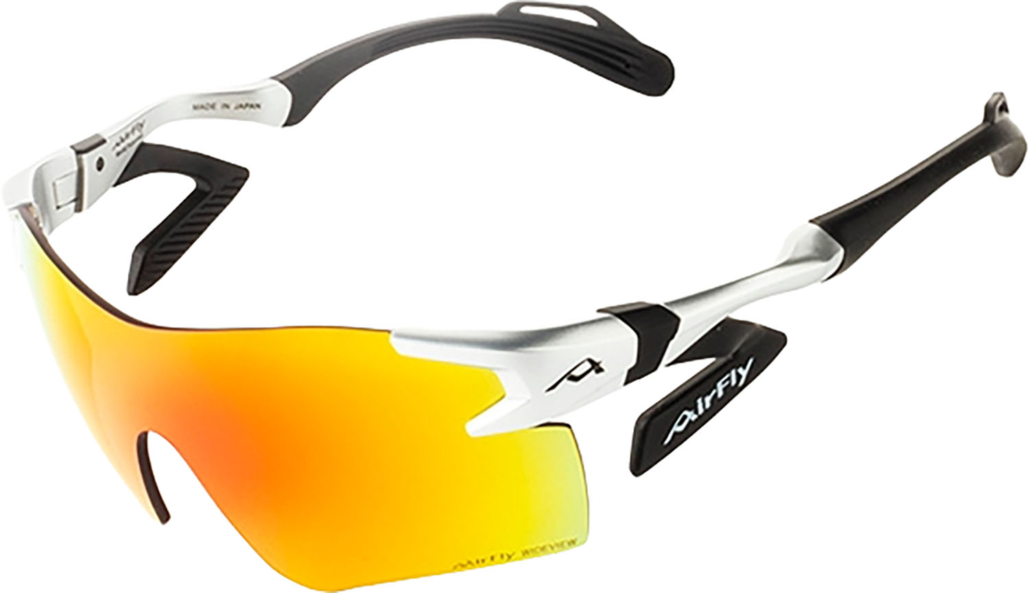 【マラソン開始28h 全商品3％OFF＆P10倍】 エアフライ Airfly 鼻パッドのないスポーツサングラス AF-301 C-32WV 偏光レンズ 反射防止 紫外線透過率0.1 偏光度99 視界 くっきり 熱中症対策 メガネ AF301C32WV｜カジュアルアスリート