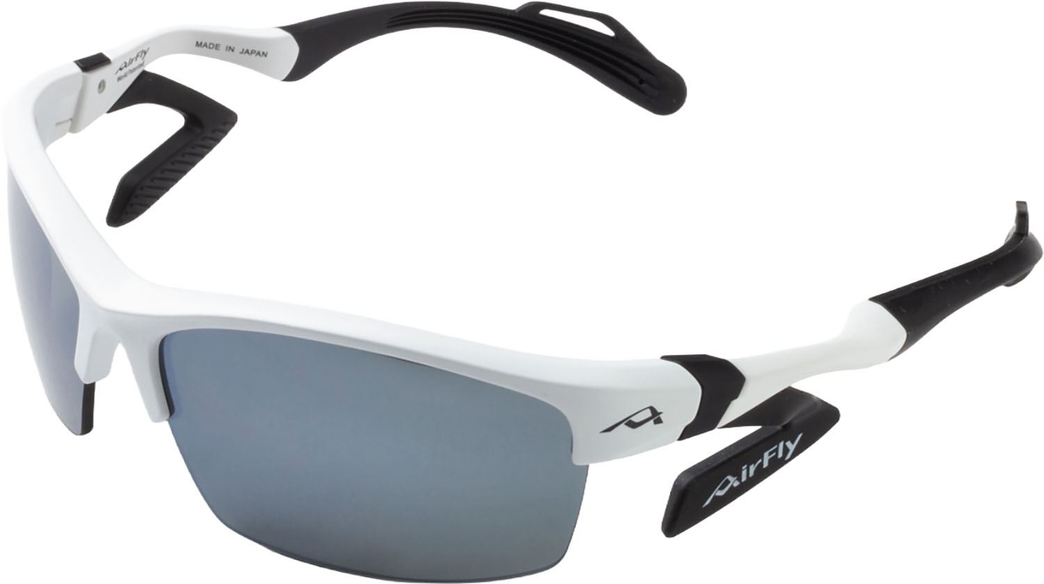 エアフライ Airfly 鼻パッドのないスポーツサングラス AF-303 C-2 WHITE MATT 反射防止コート 可視光線透過率11 UVカット率99以上 女性 熱中症対策 AF303C2