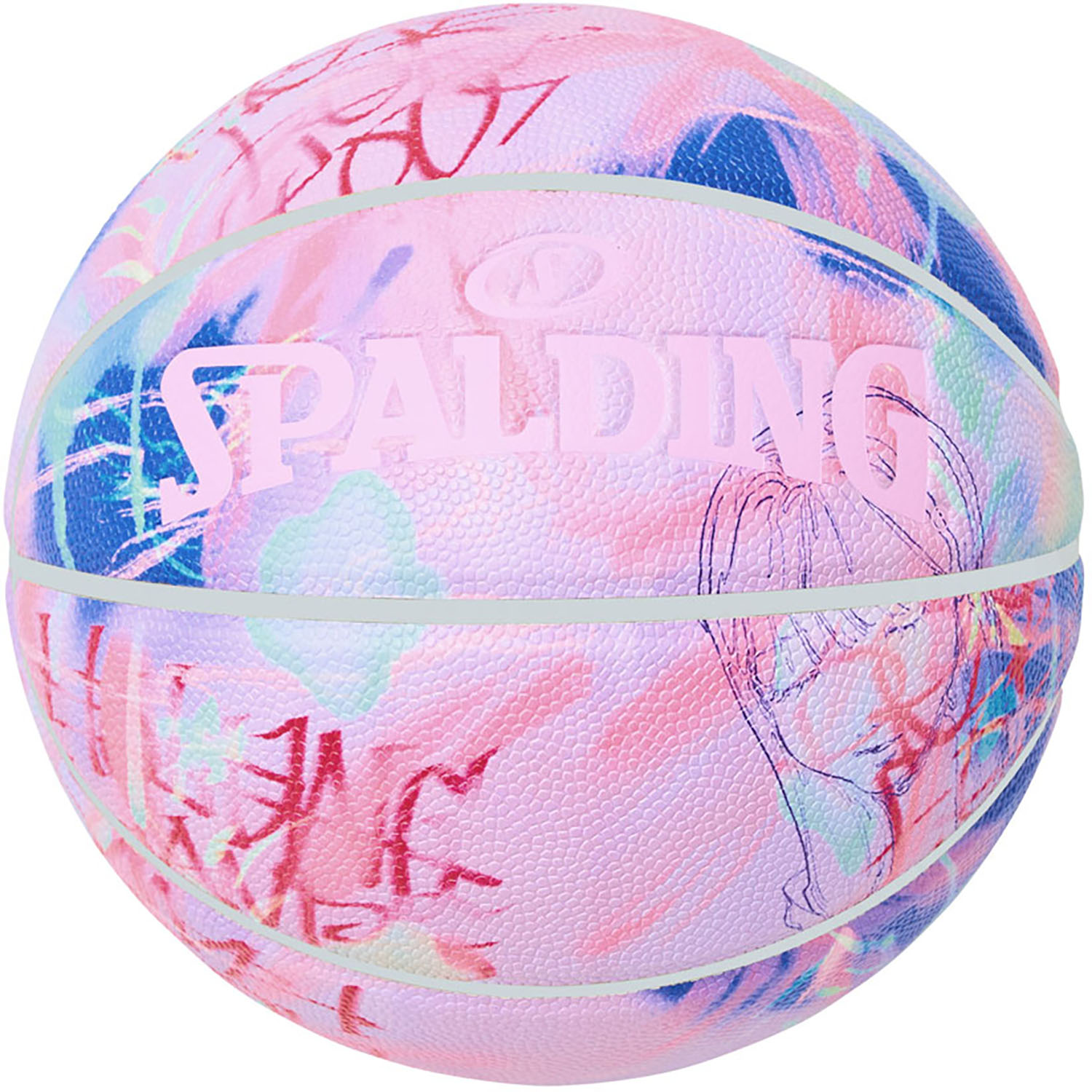 スポルディング SPALDING バスケット 藍にいな プレイ コンポジット 7号球 ボール バスケットボール バスケ SZ7 77-517J ピンク パステルカラー 専用収納ボックス 中学 高校 大学 77517J