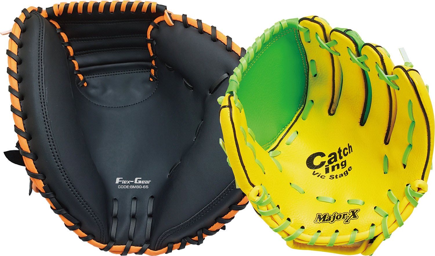 ユニックス(Unix) 野球用グラブ(グローブ) 親子バッテリーセット グラブカラー:イエロー×グリーン 右投げ用×右投げ用 BG8081 unx-bg8081_1.jpg