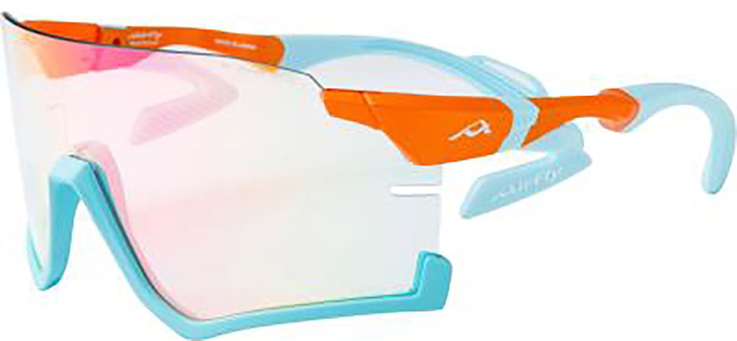 【4/10までMAX1万円OFFクーポン&Pアップ】 エアフライ Airfly 鼻パッドがないスポーツサングラス AF-306 C-4RE オレンジマット 調光パープルミラーレンズ装着 AF306C4