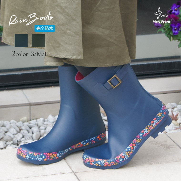 楽天市場 Mon Frere 完全防水 ジョッキー レインブーツ レディース ショート スノーブーツ レディース 防水 防寒 雪 靴 滑らない おしゃれ 長靴 滑り止め 防滑 雪道 ショートブーツ ローヒール 黒 防水 ブーツ レディース レインシューズ 人気 ハーフ丈 Lb8529 送料無料
