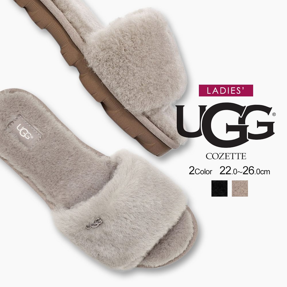 楽天市場 アグ サンダル レディース コゼット Ugg ファーサンダル 冬 シープスキン スリッパ 暖かい かわいい ルームシューズ あったか 滑り止め モコモコ オフィス サンダル 天然 暖かい 秋冬 防寒 保温 社内履き おしゃれ ファー ふわふわ もこもこ 黒 ブラック