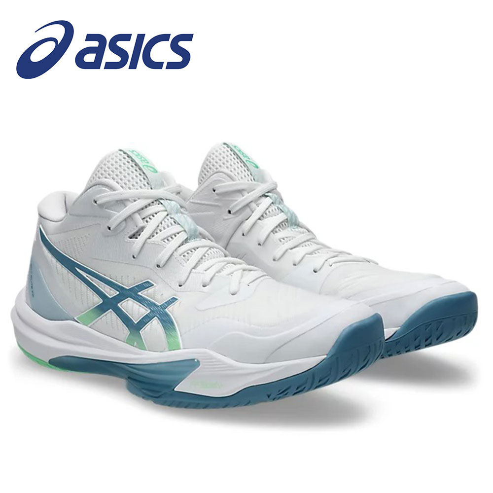 アシックス SKY ELITE FF MT 3 バレーボールシューズ メンズ ミドルカット 反発力 ジャンプ力 安定性 クッション性 グリップ力 フィット感 優れた 通気性 軽量設計 体育館 競技用 部活 試合 上級者向け 高反発モデル 1051A081