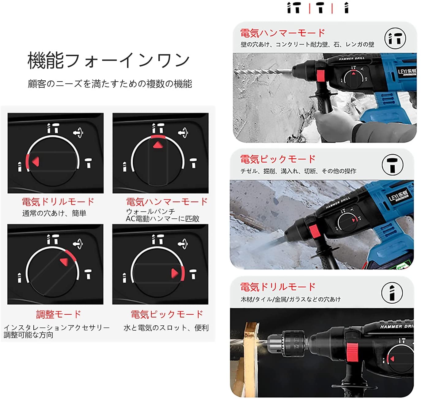 最高の品質の 4点セット 18V マキタ バッテリー併用電動工具 ディスクグラインダー ハンマードリル ドリルドライバー インパクトドリル DIY 収納ケース付き  電動工具 お買い得 fucoa.cl