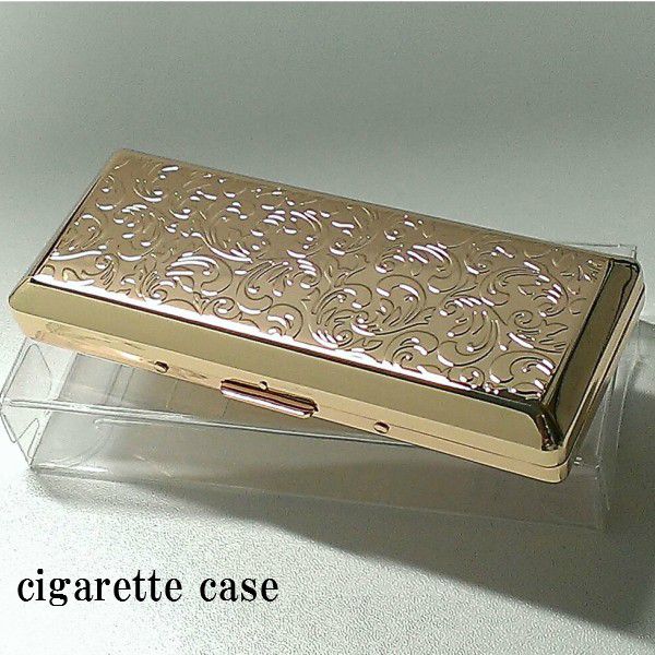 楽天市場 タバコケース レディース 超コンパクト シガレットケース 10本 ロング ゴールド アラベスク 潰れない 金 たばこケース おしゃれ 動画あり ギフト Zippoタバコケース 喫煙具のハヤミ