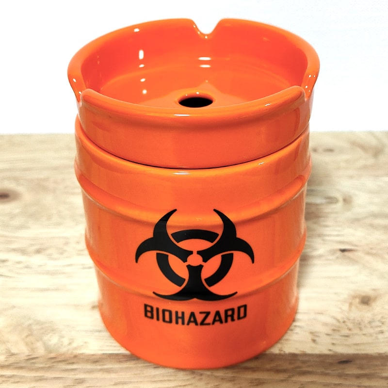ドラム缶灰皿 喫煙具 BIOHAZARD タバコ オレンジ バイオハザード 小物入れ アメリカン おしゃれ インテリア ペン立て かっこいい メンズ プレゼント ギフト画像