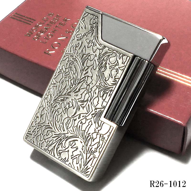 Ronson アンティークライター 茶色と銀色のストライプ hayamipro_r02-0026
