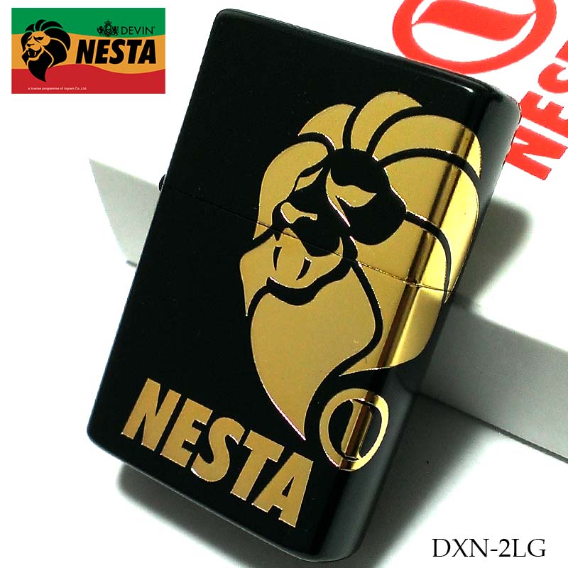 NESTA オイルライター 2面ロゴ マットブラック 彫刻 金差し DEVIN ネスタ 日本製 黒 金 メンズ おしゃれ かっこいい プレゼント ギフト｜Zippoタバコケース 喫煙具のハヤミ
