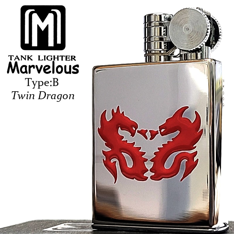マーベラス オイルライター 廃盤 タンクライター DRAGON レッド レア ドラゴン 日本製 絶版 フリント式 東京パイプ Marvelous 珍しい メンズ かっこいい おしゃれ プレゼント ギフト