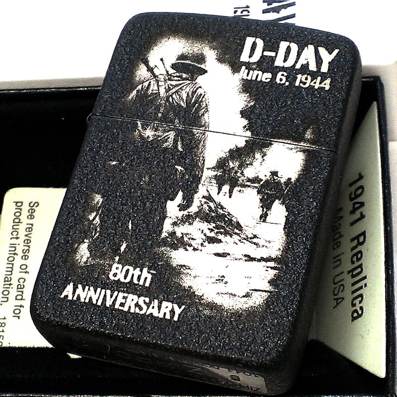 【20％OFF！スーパーSALE対象】ZIPPO ライター 1941復刻レプリカ D-DAY ジッポ 80周年記念 限定シリアル入り かっこいい ノルマンディ上陸作戦 ARMY 80th おしゃれ 軍隊 丸角 メンズ ギフト プレゼント