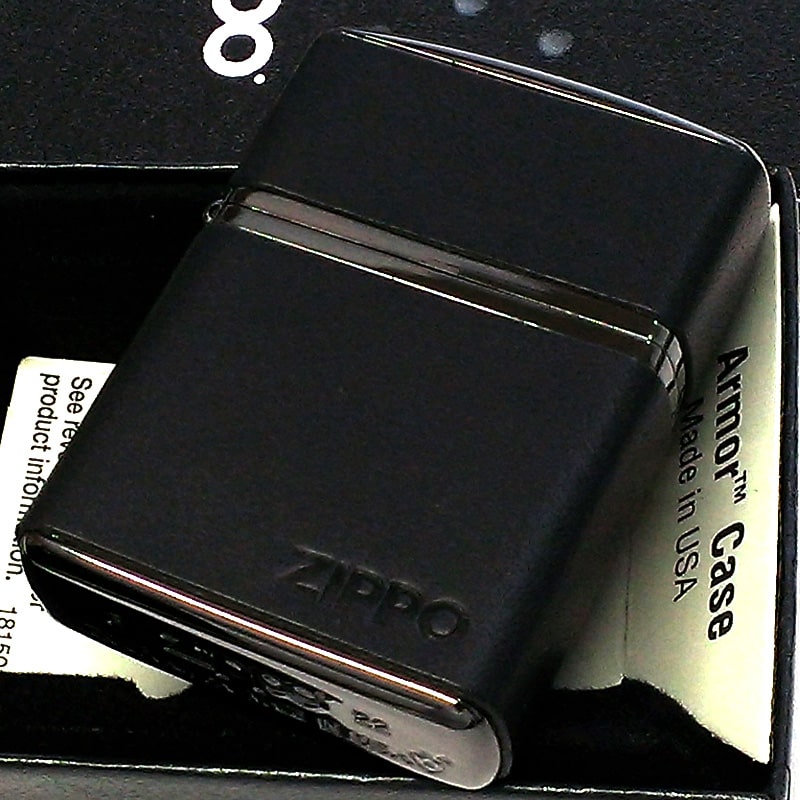 ZIPPO アーマー 革巻き クラシックレザー ブラック 牛革  ジッポ ライター ロゴ 本革 重厚 おしゃれ 黒 かっこいい 皮 渋い 高級 メンズ ギフト 父の日 プレゼント
