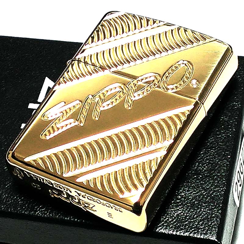 Zippo ライター ゴールドアーマー 彫刻 ジッポロゴ 金タンク 重厚 おしゃれ 金 高級 ゴールドインサイドユニット かっこいい メンズ ギフト プレゼント Maf Gov Ws